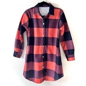 Shacket rain coat brown orange long Size M NWOT